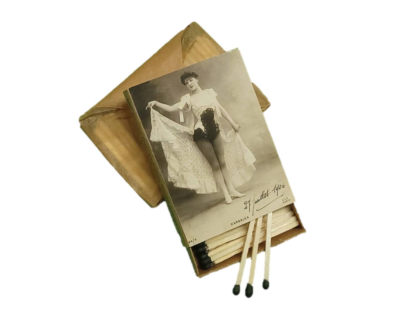 Handcrafted Decorative "Sepia Damsel" Matchbox