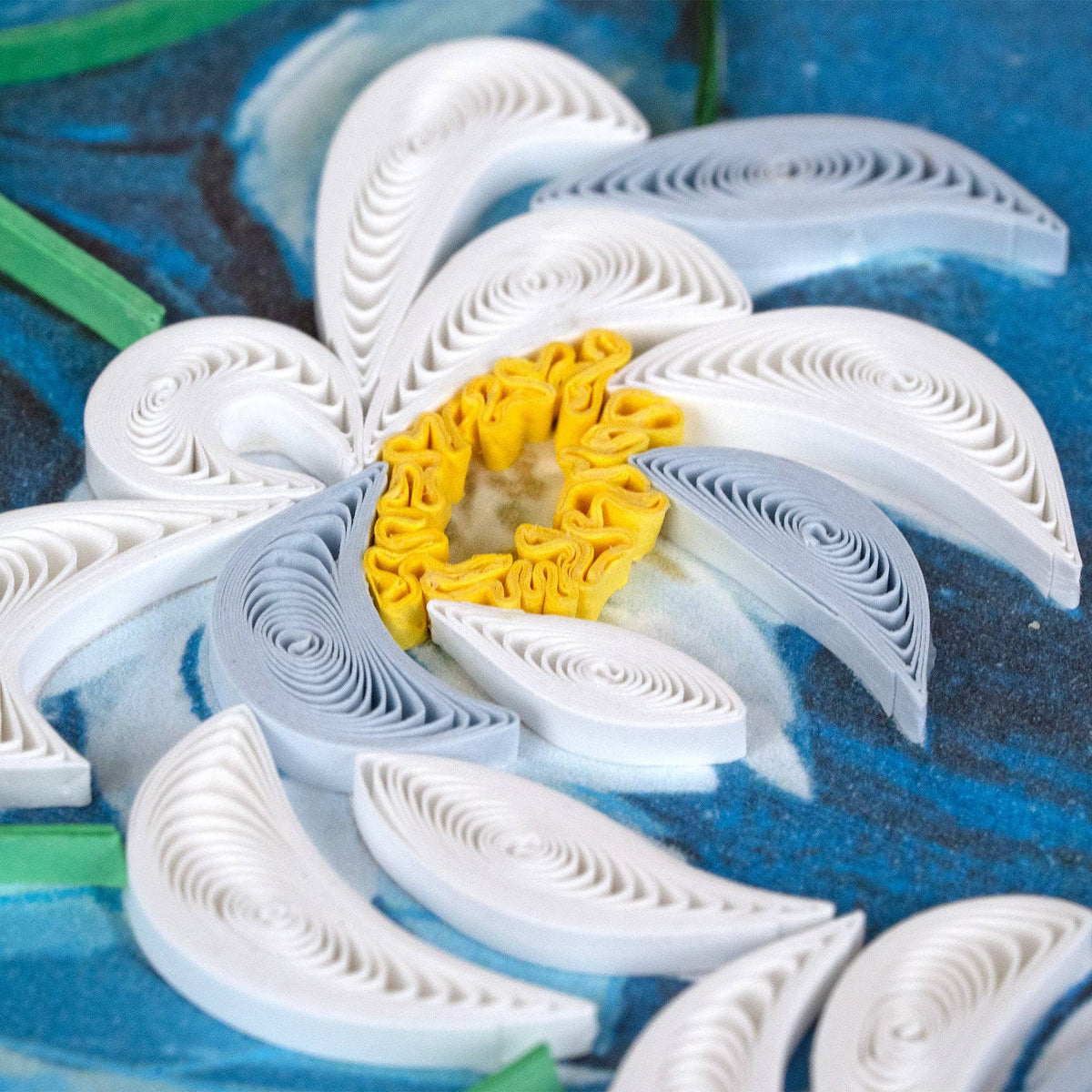 Handcrafted Quilled Lotus Pond Greeting Card