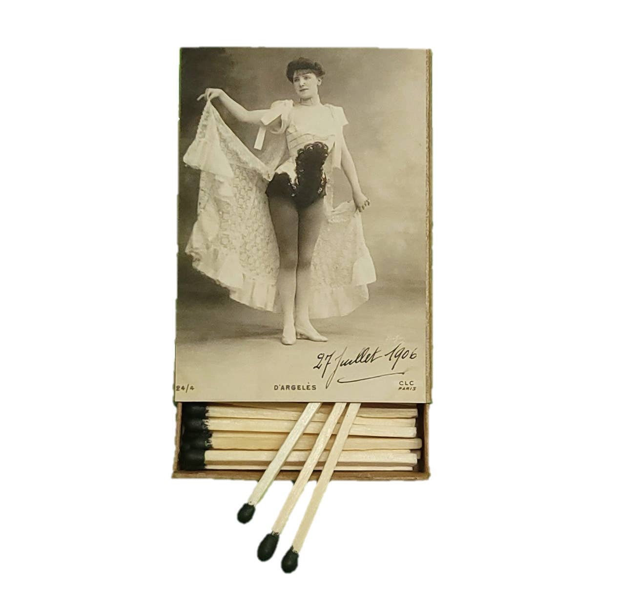 Handcrafted Decorative "Sepia Damsel" Matchbox