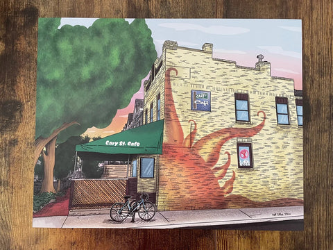 Cary St. Cafe 11x14 or 8x10 Print by RVA Coffee Stain