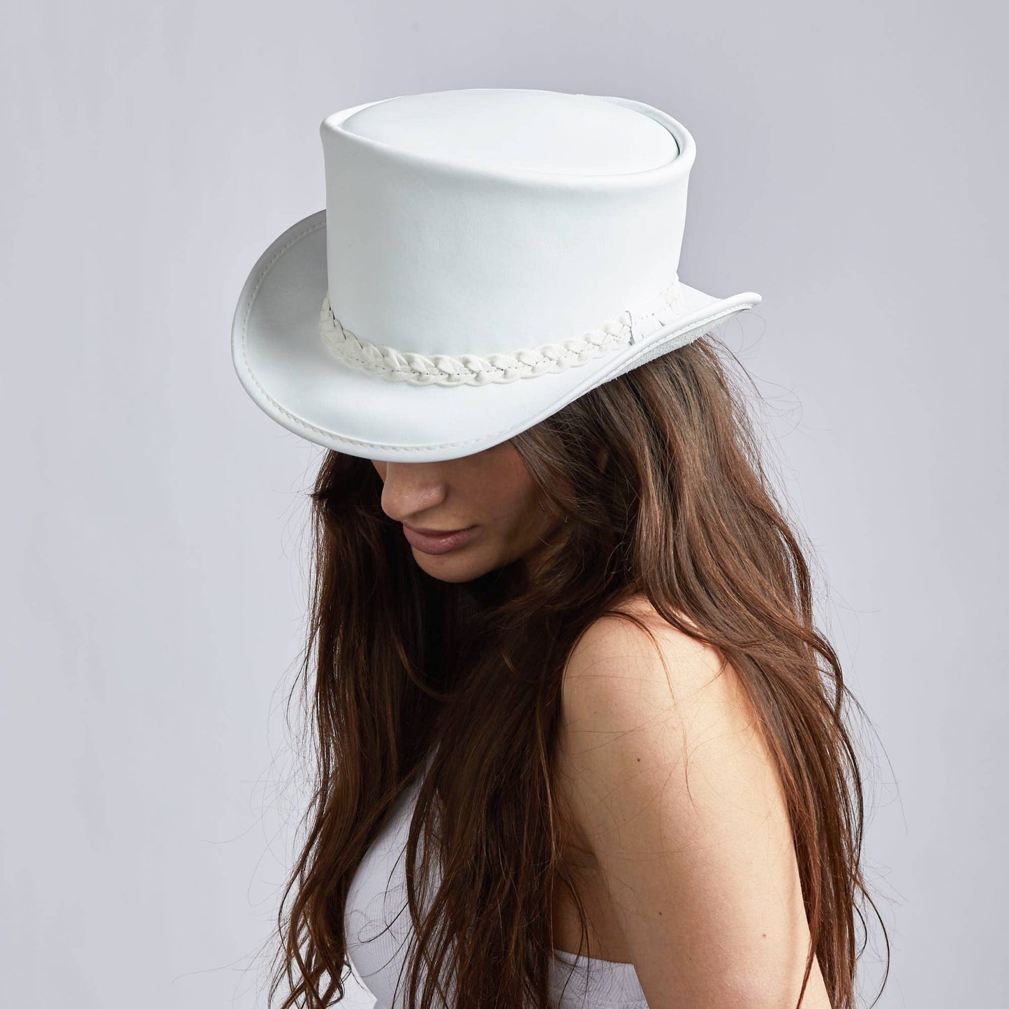 American Hat Makers Ghost Rider - White Leather Top Hat