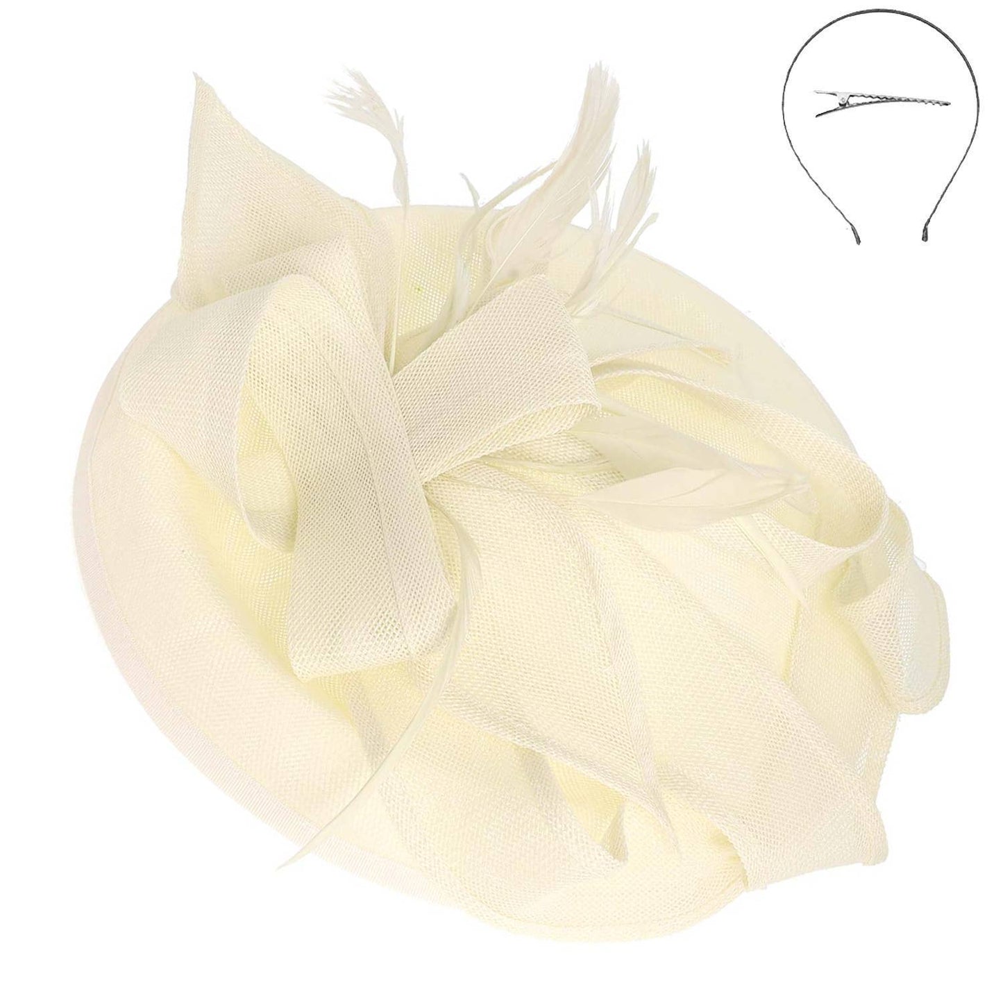 Ribbon Flax Fabric Fascinator Headband (Available in 3 Colors)