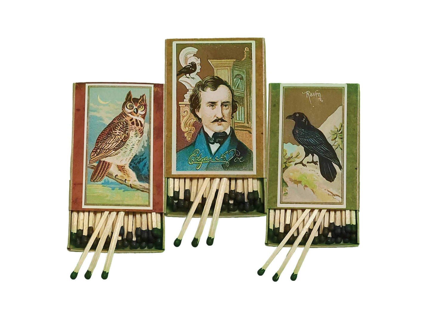 Handcrafted Decorative "Edgar Allan Poe" Matchboxes. 3 Designs Available.