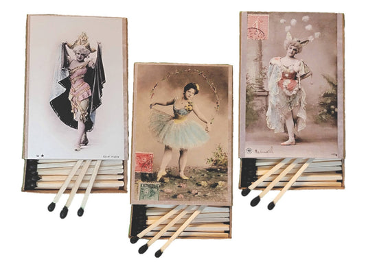 Handcrafted "Burlesque Beauties" Decorative Matchbox Collection. 3 Designs Available.