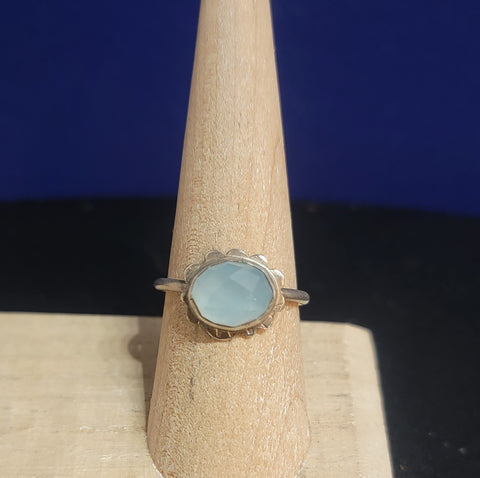 Obscuro Aquamarine flower ring