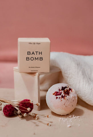 White Lily Shoppe Rose + Bergamot Bath Bomb