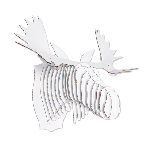 Fred the Moose -- Medium -- White (Cardboard Safari)