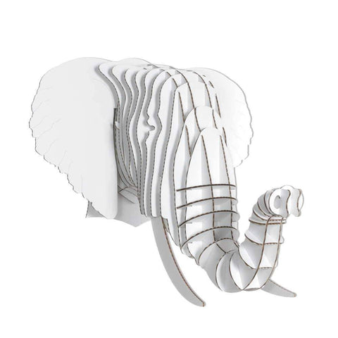 Eyan the Large Size Cardboard Elephant Head - White