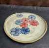 KTW Ceramics Pink and Blue Floral Plate
