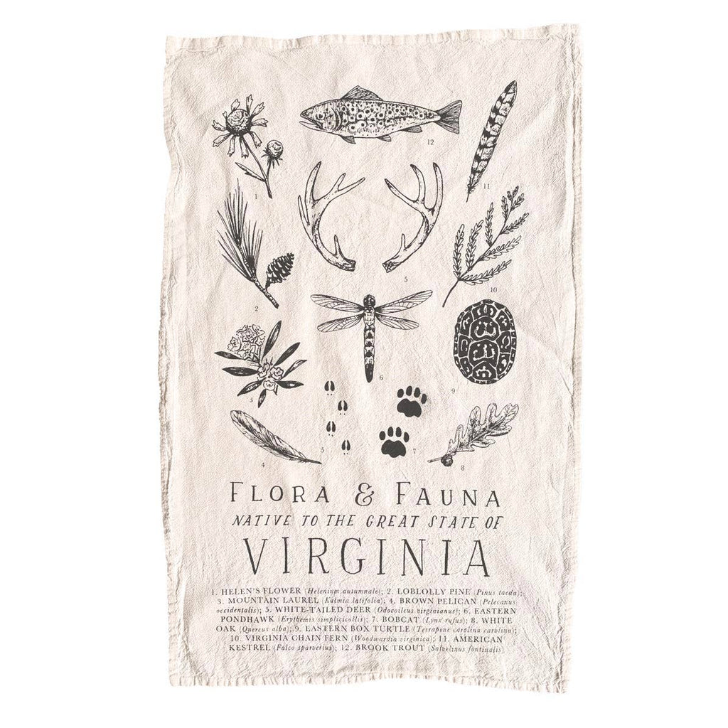 Virginia Field Guide Tea Towel