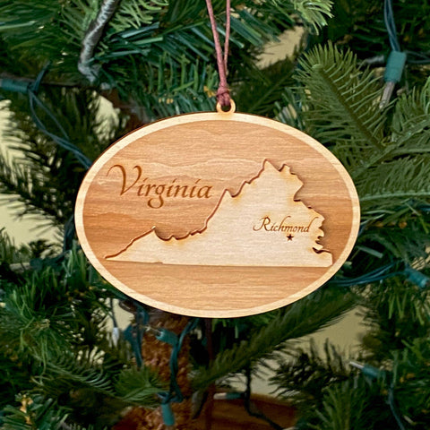 Virginia - Laser Engraved Ornament