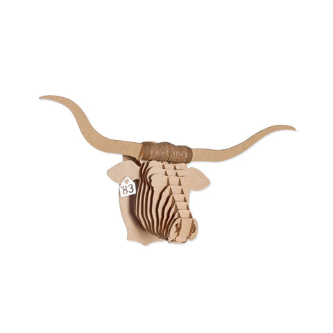 Tex the Micro Size Cardboard Longhorn Head (Cardboard Safari)