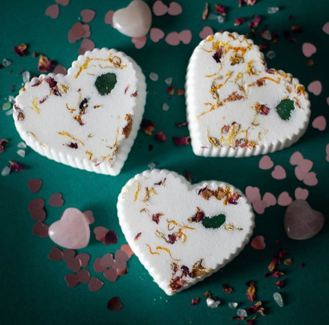 Love Blossoms Aventurine Crystal Bath Bomb