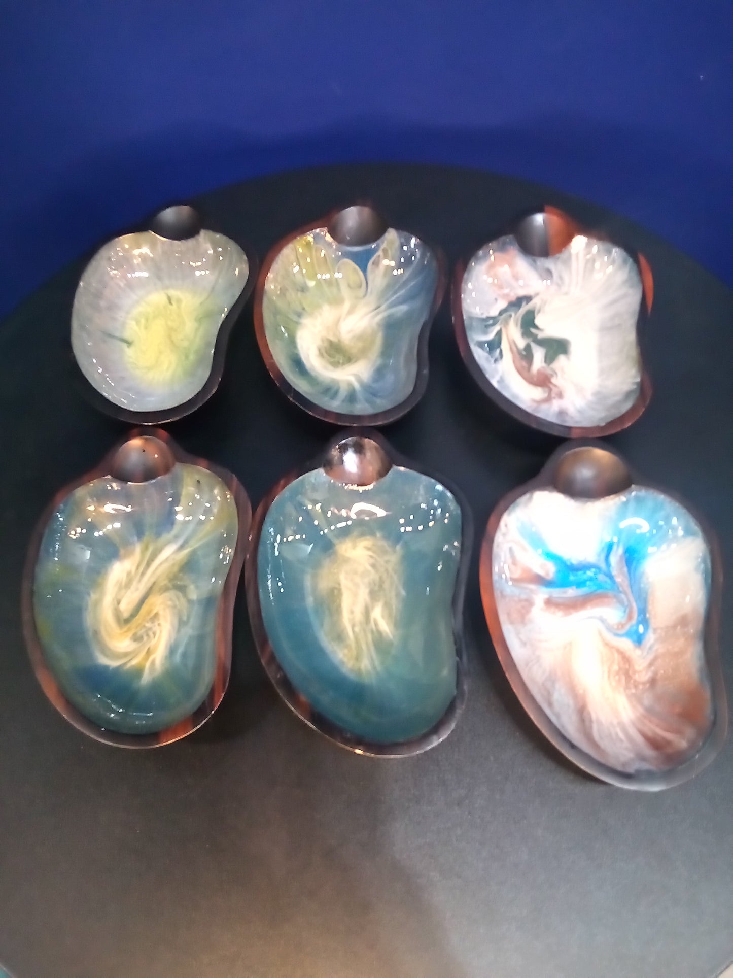 Small/Medium Hand Painted Resin Vintage Bowls (Various Shapes & Colors)