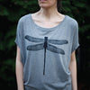 Dragonfly Women's Dolman Sleeve Bamboo Tee Gray