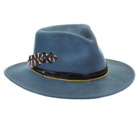 Giovannio X Cha Cha Flat Brim Feather Rancher