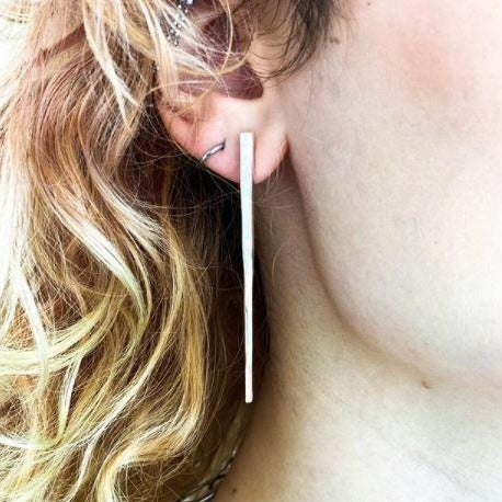 ObscurO Jewelry Silver Spike Earrings (Various Lengths)