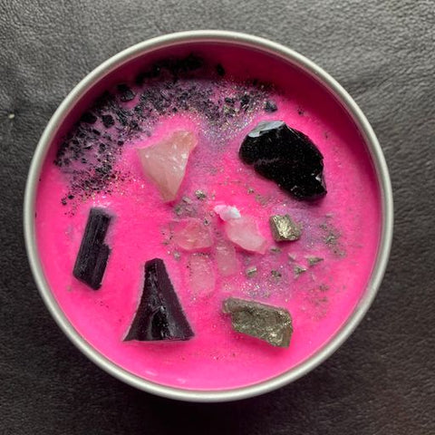 "Love Potion” 8oz Travel Hand-Poured Soy Pink Candle